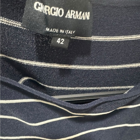 Giorgio Armani Runway Navy White Striped Knit Top, Size 6 - Picture 3 of 5